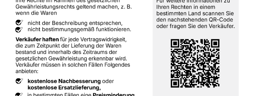 eu gewaehrleistung label shop K43DKZ